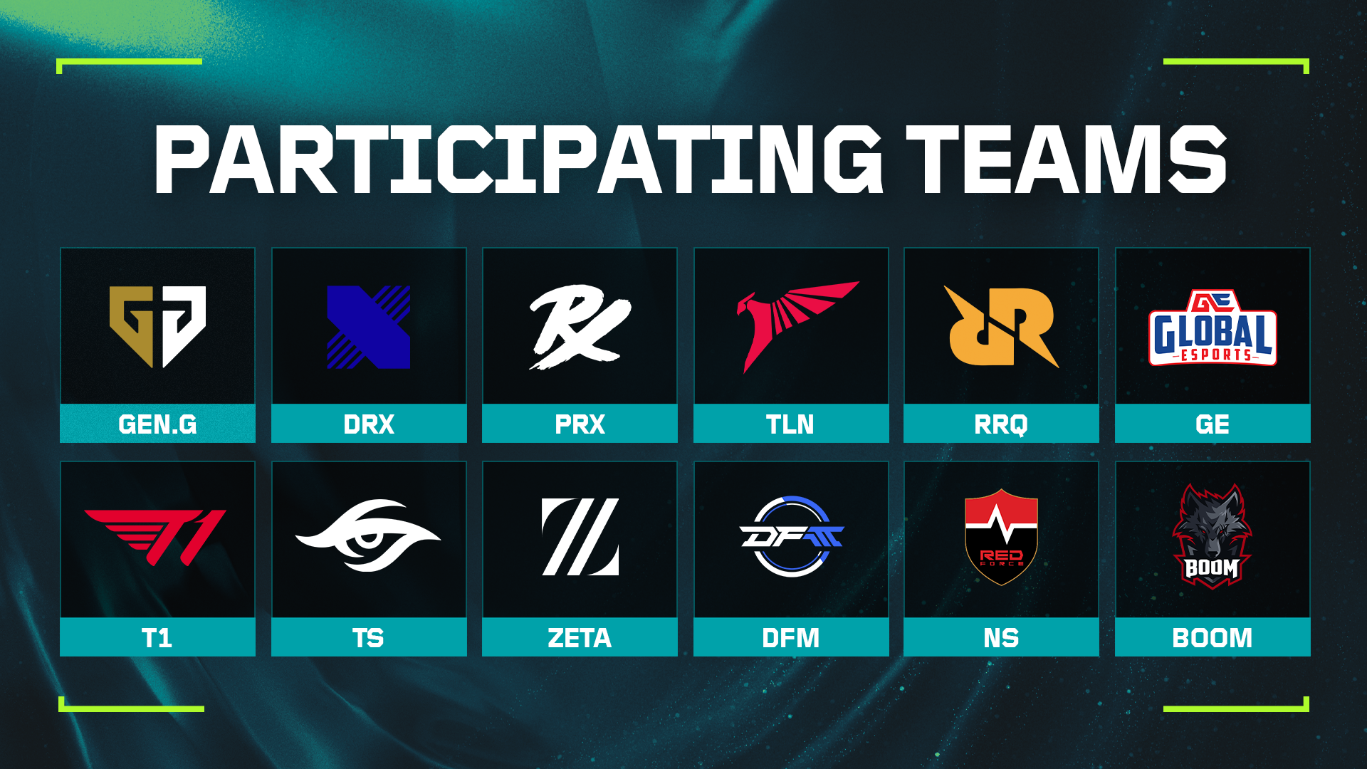 Imagen del VCT Pacífico teams.